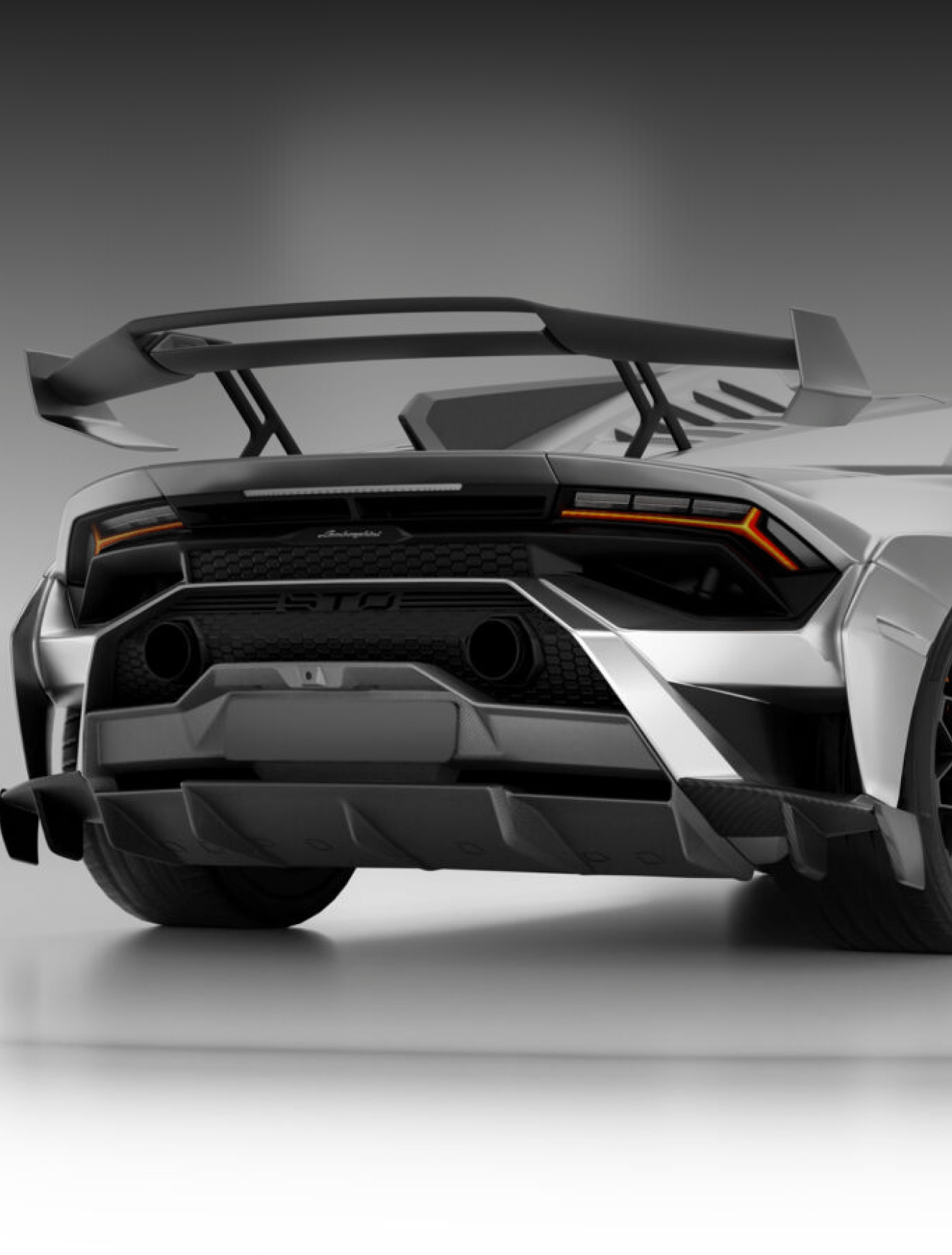  Комплект карбоновых накладок на диффузор заднего бампера для Lamborghini Huracan STO