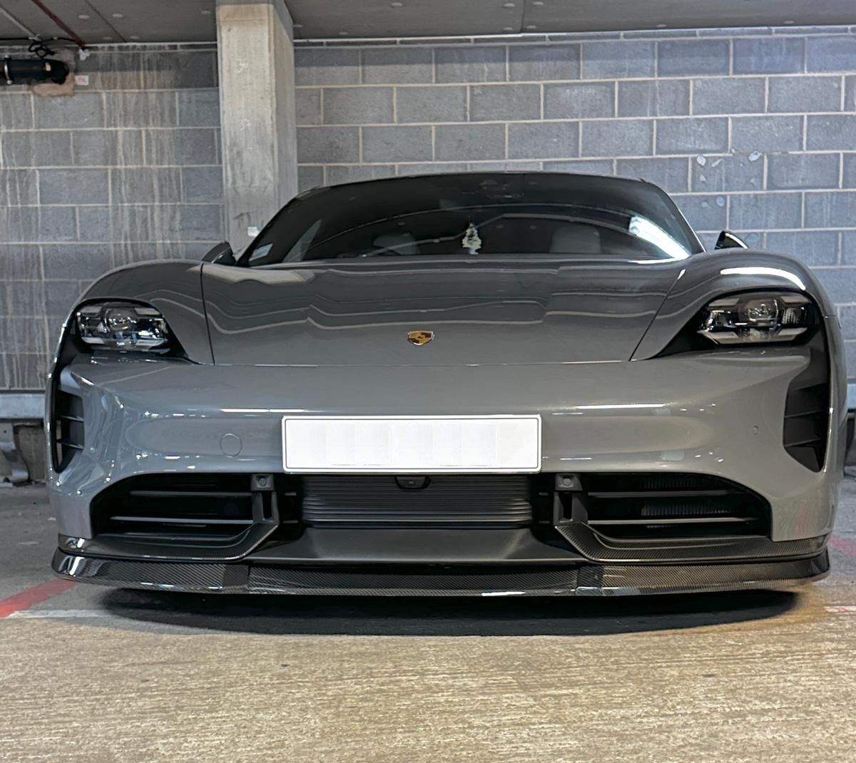 Porsche Taycan PreFacelift (2019 - 2023) CARBON P-Performance Aero Front Bumper Lip Spoiler/ Splitter For Porsche Taycan