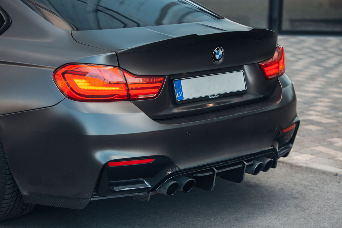 Uncategorised P-Performance Carbon Rear Bumper diffuser addon with ribs / fins For BMW M4 F82 F83