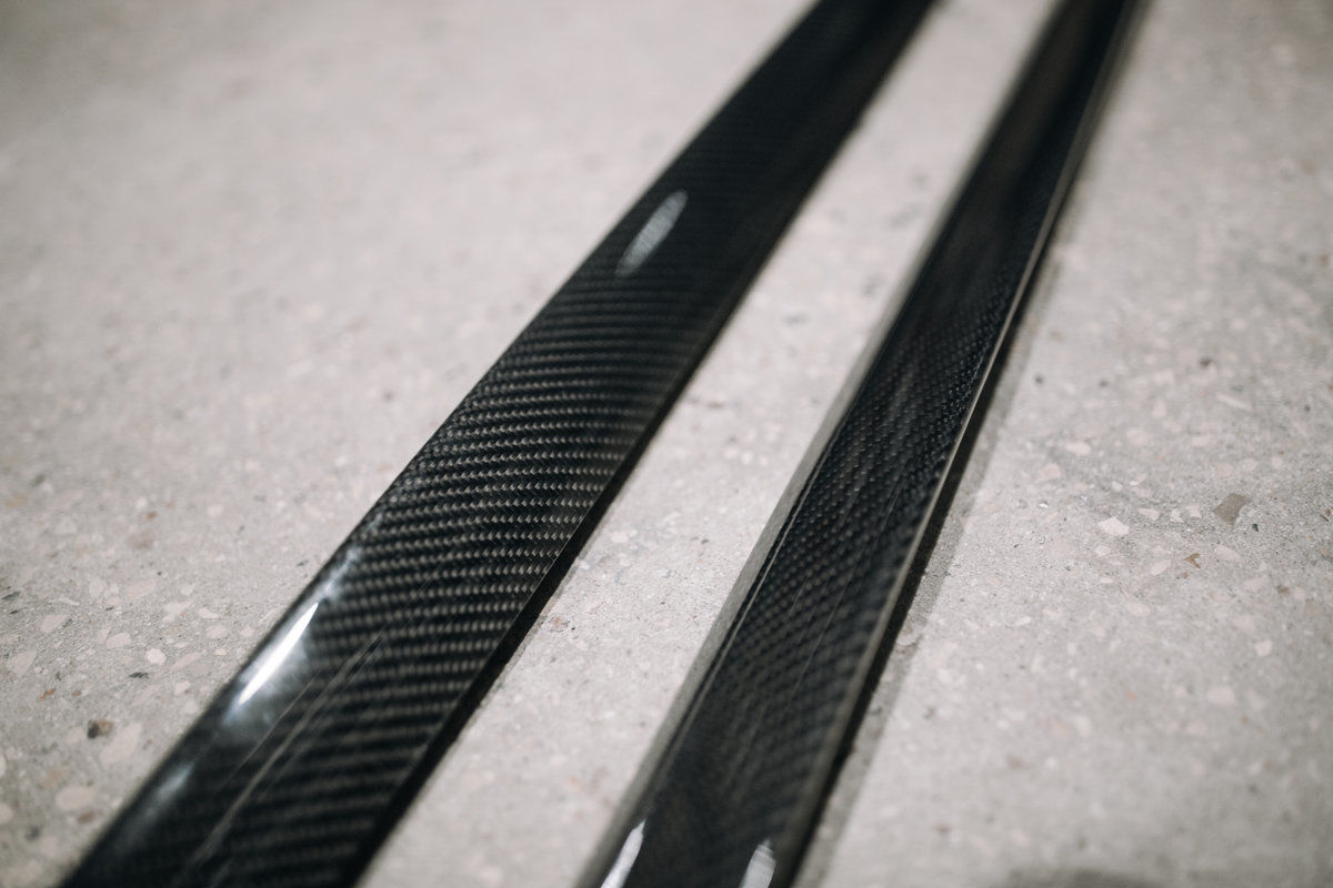 E Class W213 Mercedes Benz Carbon Performance Sideskirt Blades For Mercedes W213 / S213 AMG E43 E53