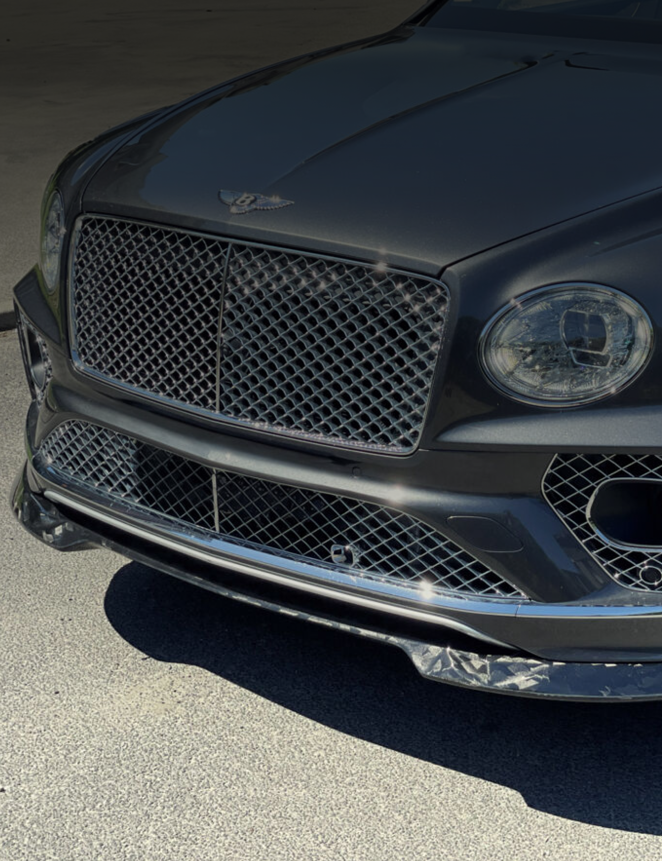  Forged Oglekļa šķiedras priekšējā bampera spoileris / lūpa priekš BENTLEY BENTAYGA FACELIFT