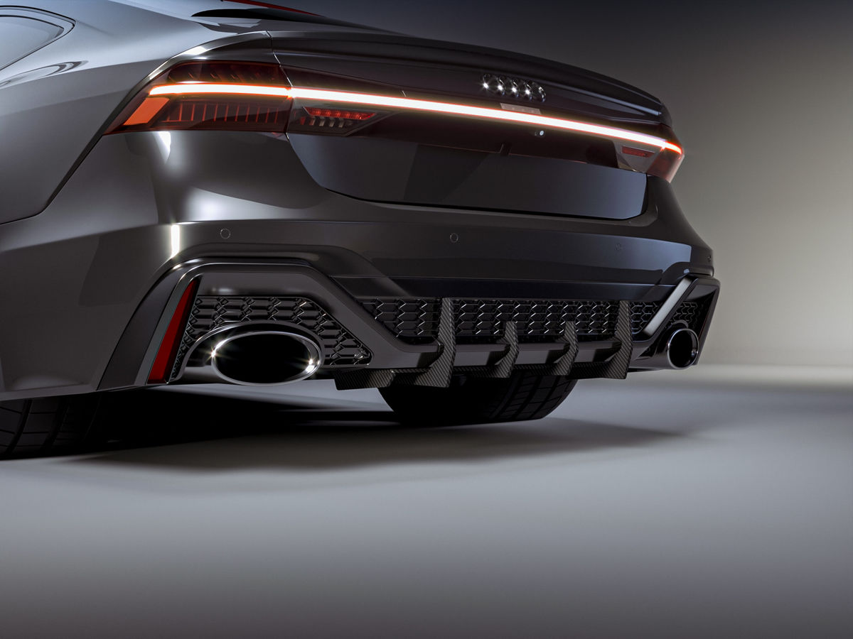 Uncategorised Performance Rear Bumper diffuser addon with carbon ribs / fins For Audi RS7 C8